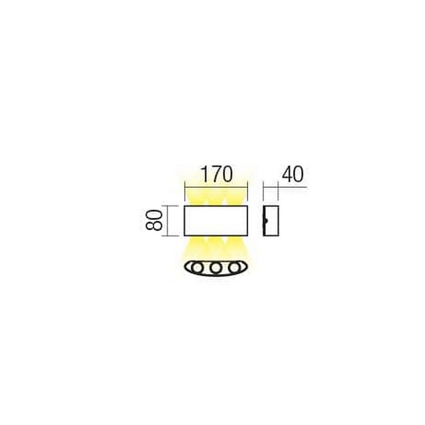Redo 90226 - Iluminação de parede exterior LED FABO LED/6W/230V 3000K IP54 cinzento