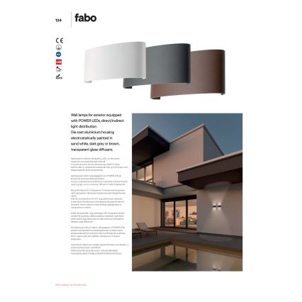 Redo 90227 - Iluminação de parede exterior LED FABO LED/6W/230V 3000K IP54 castanho