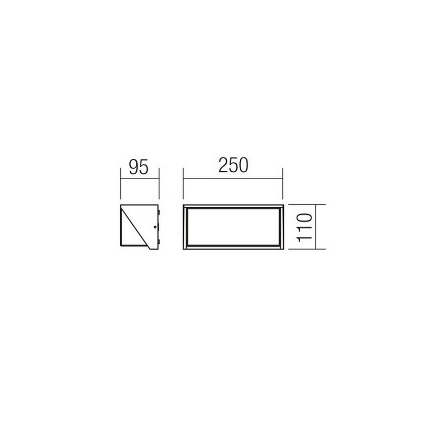 Redo 90238 - Iluminação de parede exterior LED SPECTRA LED/16W/230V 3000K IP54 cinzento