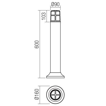 Redo 90246 - Candeeiro exterior TRITON 1xE27/28W/230V IP54 preto