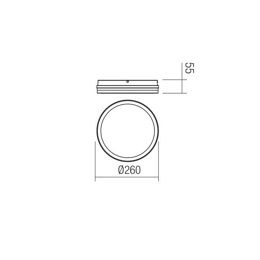 Redo 90290 - Iluminação de teto exterior LED com sensor ISOLA LED/24W/230V diâmetro 26 cm 3000/4000/6500K IP54 antracite