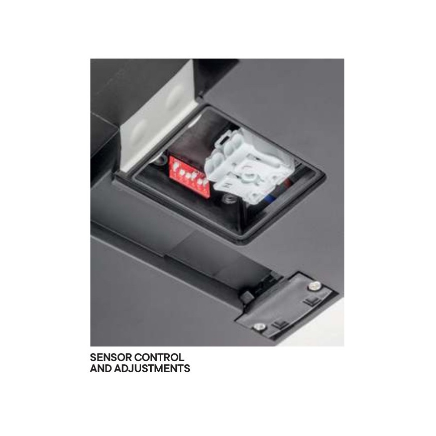 Redo 90292 - Iluminação de teto exterior LED com sensor ISOLA LED/24W/230V 26x26 cm 3000/4000/6500K IP54 antracite