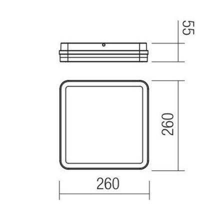 Redo 90292 - Iluminação de teto exterior LED com sensor ISOLA LED/24W/230V 26x26 cm 3000/4000/6500K IP54 antracite