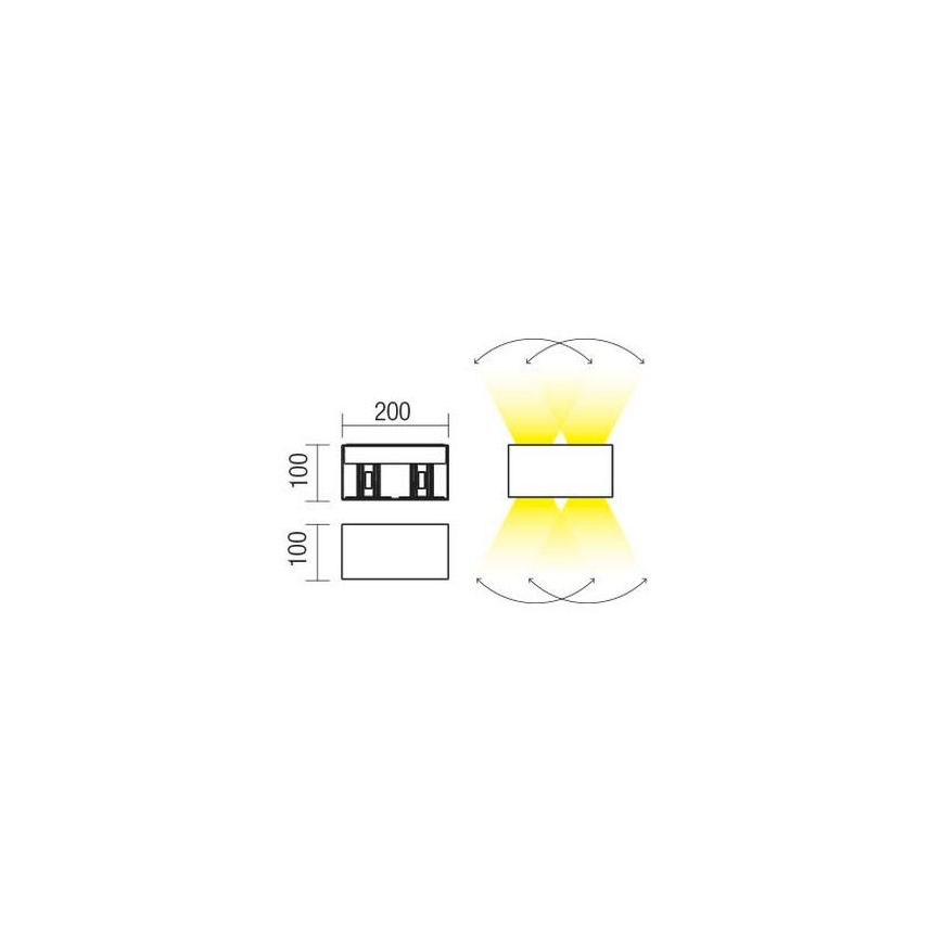 Redo 90303 - Iluminação de parede exterior LED VARY 4xLED/5W/230V 4000K IP54 antracite