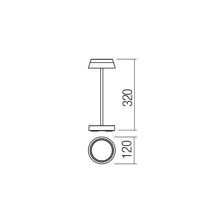 Redo 90306 - Candeeiro de mesa táctil LED com regulação ILUNA LED/2,5W/5V 2700-3000K 3000 mAh IP65 branco