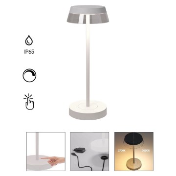 Redo 90306 - Candeeiro de mesa táctil LED com regulação ILUNA LED/2,5W/5V 2700-3000K 3000 mAh IP65 branco