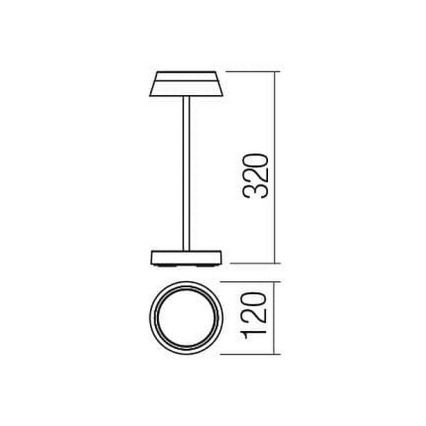 Redo 90308 - Candeeiro de mesa táctil LED com regulação ILUNA LED/2,5W/5V 2700-3000K 3000 mAh IP65 castanho