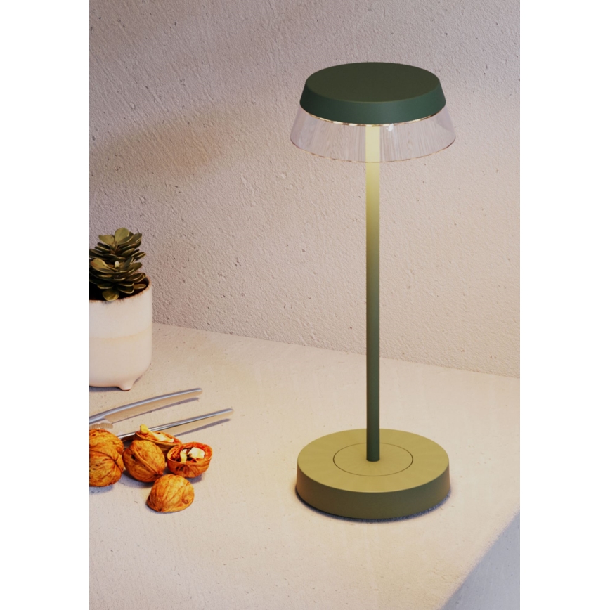Redo 90309 - Candeeiro de mesa táctil LED com regulação ILUNA LED/2,5W/5V 2700-3000K 3000 mAh IP65 verde