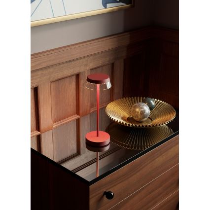Redo 90311- Candeeiro de mesa táctil LED com regulação ILUNA LED/2,5W/5V 2700-3000K 3000 mAh IP65 vermelho