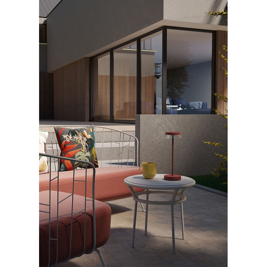 Redo 90311- Candeeiro de mesa táctil LED com regulação ILUNA LED/2,5W/5V 2700-3000K 3000 mAh IP65 vermelho