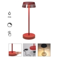 Redo 90311- Candeeiro de mesa táctil LED com regulação ILUNA LED/2,5W/5V 2700-3000K 3000 mAh IP65 vermelho