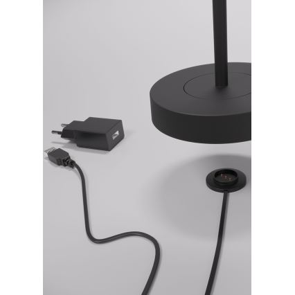 Redo 90312 - Candeeiro de mesa táctil LED com regulação ILUNA LED/2,5W/5V 2700-3000K 3000 mAh IP65 preto