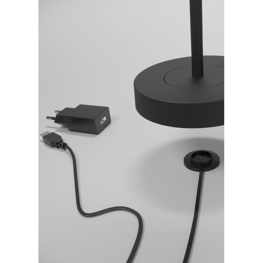 Redo 90312 - Candeeiro de mesa táctil LED com regulação ILUNA LED/2,5W/5V 2700-3000K 3000 mAh IP65 preto