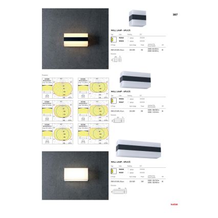 Redo 90326 - Iluminação de parede exterior LED KODIAK LED/8W/230V IP65 branco/preto