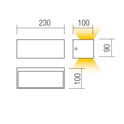 Redo 90373 - Iluminação de parede exterior LED LAMPRIS LED/13W/230V IP65 branco