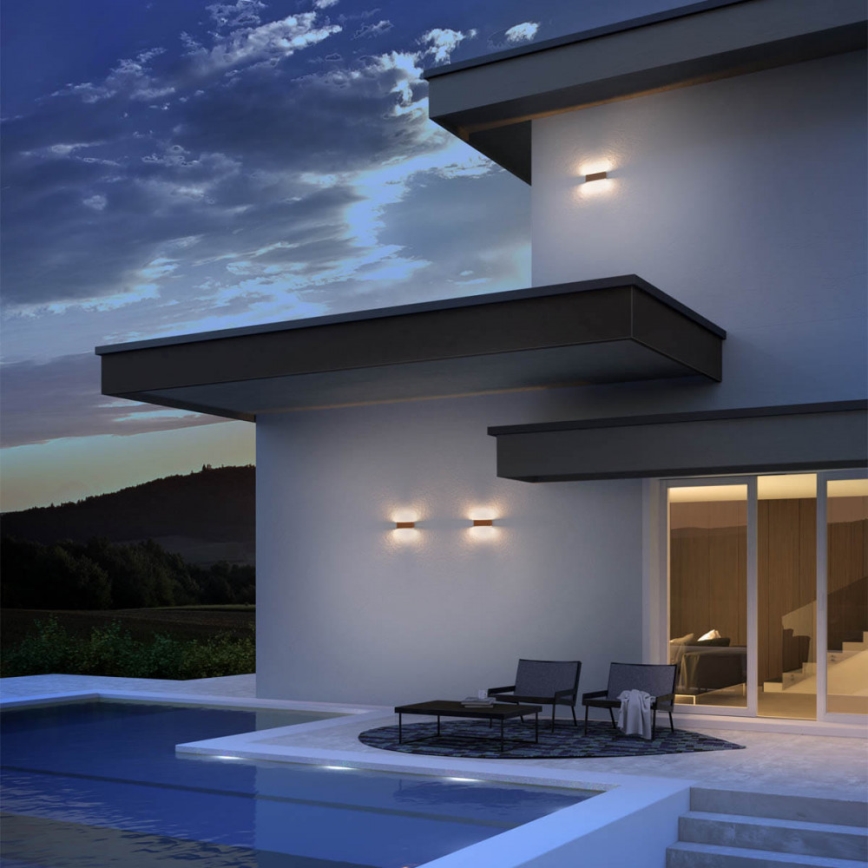 Redo 90388 - Iluminação de parede exterior LED KAMAL LED/15W/230V 3000K IP54 cinzento