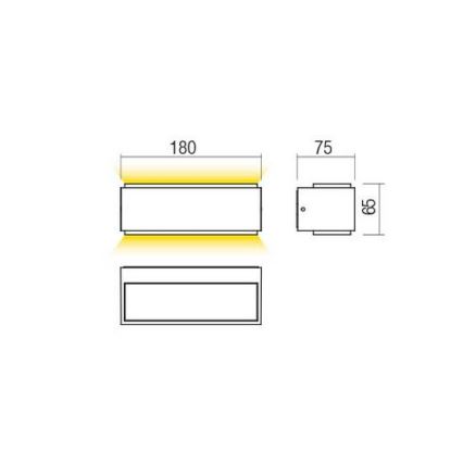 Redo 90402 - Iluminação de parede exterior LED DASH LED/9W/230V 4000K IP65 antracite