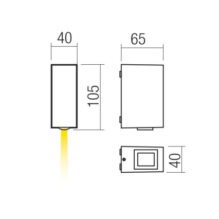 Redo 90413 - Iluminação de parede exterior LED ACE LED/3,36W/230V 3000K IP54 branco