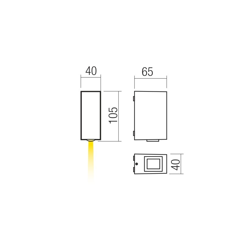 Redo 90413 - Iluminação de parede exterior LED ACE LED/3,36W/230V 3000K IP54 branco