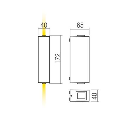 Redo 90421 - Iluminação de parede exterior LED ACE 2xLED/5,84W/230V 3000K IP54 cinzento