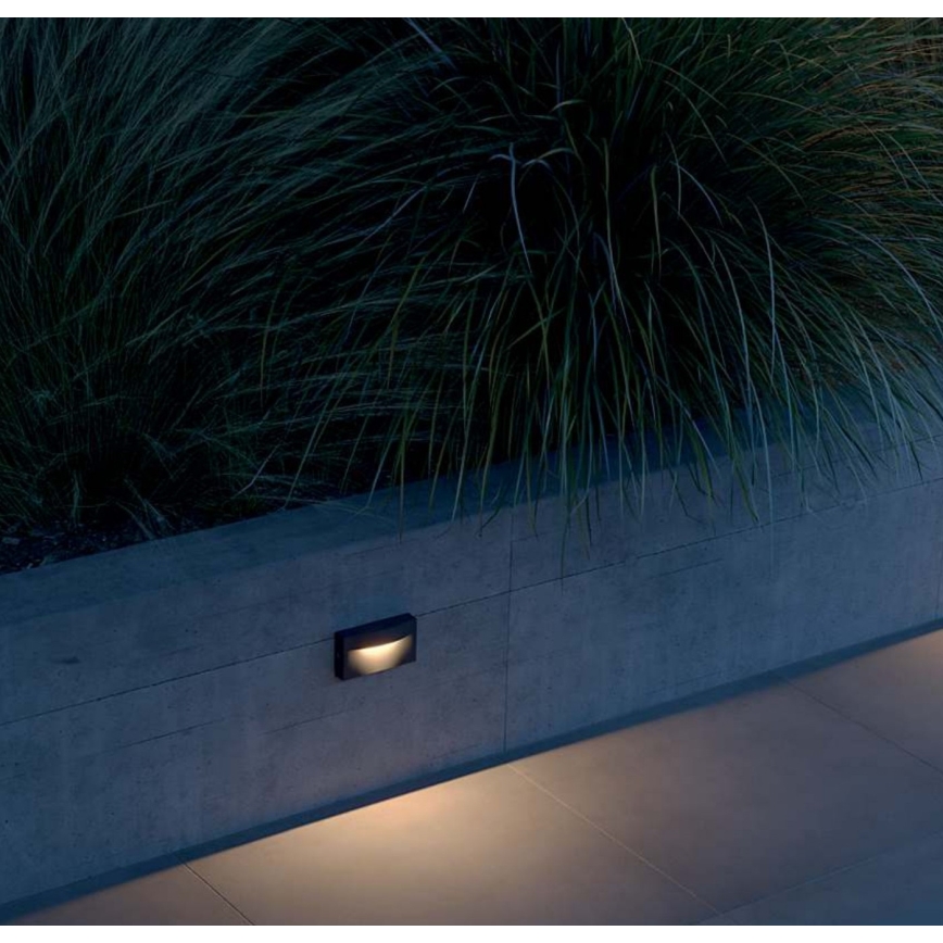 Redo 90426 - Iluminação de parede exterior LED POLIFEMO LED/8W/230V IP65 antracite