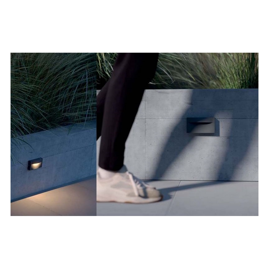 Redo 90426 - Iluminação de parede exterior LED POLIFEMO LED/8W/230V IP65 antracite