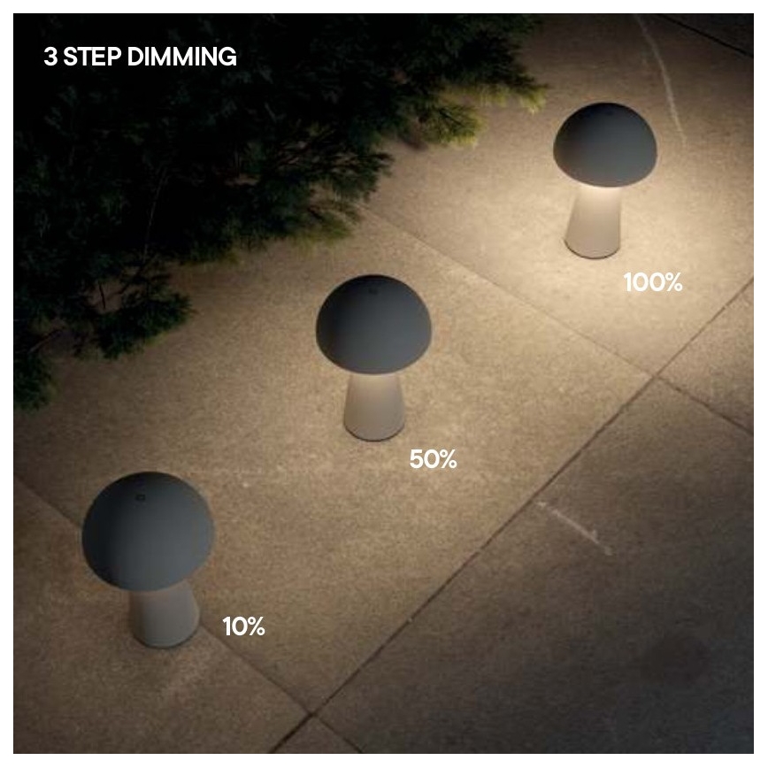 Redo 90438 - Lâmpada LED exterior tátil regulável KIRA LED/4,7W/230V 2200 mAh IP44 branca