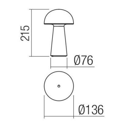 Redo 90439 - Lâmpada LED exterior tátil regulável KIRA LED/4,7W/230V 2200 mAh IP44 preta