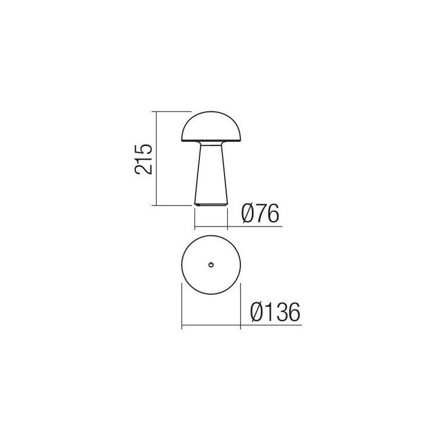 Redo 90439 - Lâmpada LED exterior tátil regulável KIRA LED/4,7W/230V 2200 mAh IP44 preta