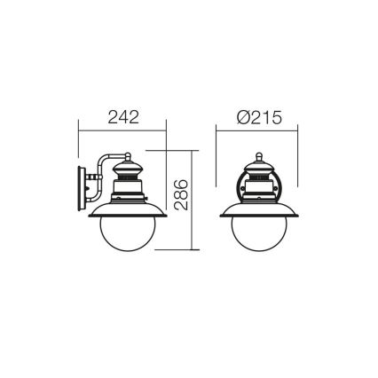 Redo 9045 - Luz de parede de exterior SCOTT 1xE27/42W/230V IP44