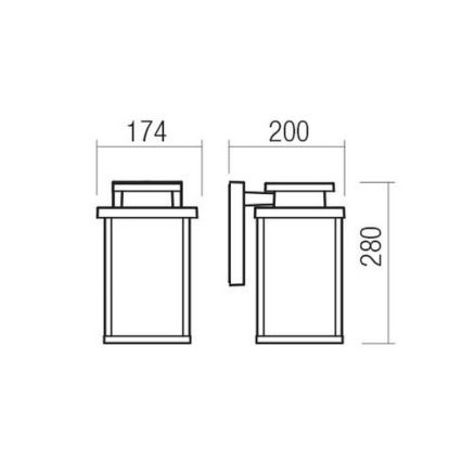 Redo 90463 - Iluminação de parede exterior YARD 1xE27/42W/230V IP44 castanho