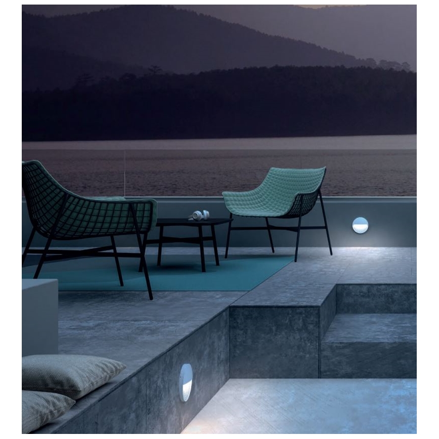 Redo 90472 - Iluminação de parede exterior LED LANDER LED/3W/230V IP54 branco