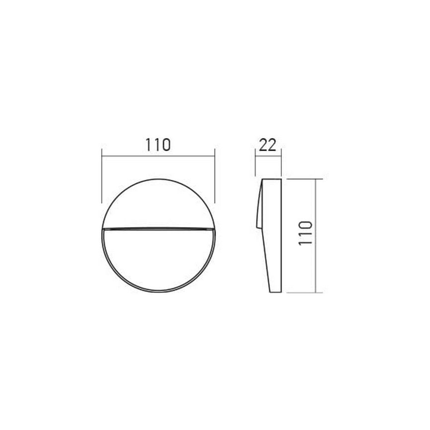 Redo 90472 - Iluminação de parede exterior LED LANDER LED/3W/230V IP54 branco
