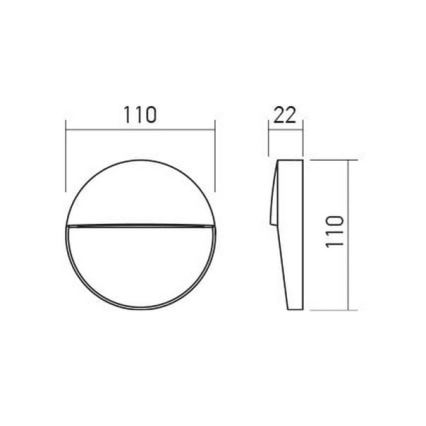 Redo 90473 - Iluminação de parede exterior LED LANDER LED/3W/230V IP54 antracite