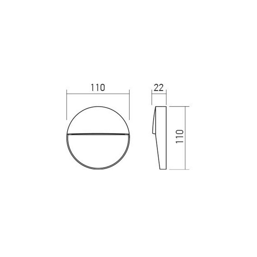 Redo 90473 - Iluminação de parede exterior LED LANDER LED/3W/230V IP54 antracite