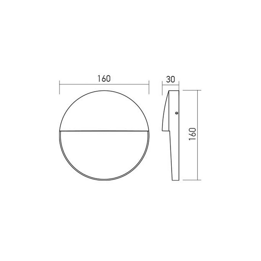 Redo 90477 - Iluminação de parede exterior LED LANDER LED/6W/230V IP54 antracite