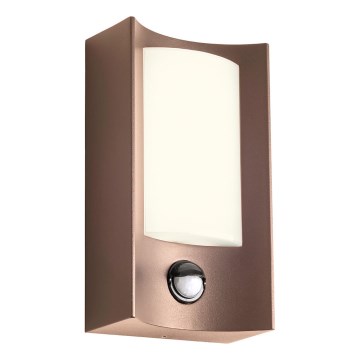 Redo 90487 - LED Iluminação de parede exterior com sensor WARP LED/8W/230V 3000K IP44 castanho