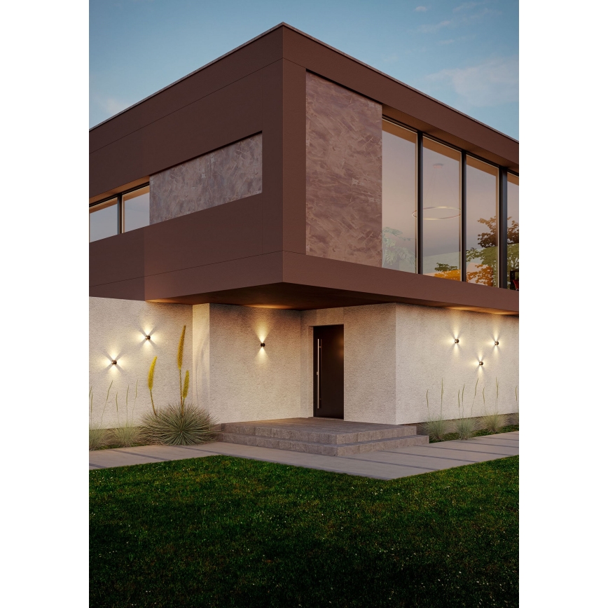 Redo 90500 - Iluminação de parede exterior LED MILESTONE 4xLED/3W/230V IP54 antracite