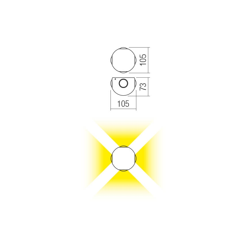 Redo 90500 - Iluminação de parede exterior LED MILESTONE 4xLED/3W/230V IP54 antracite
