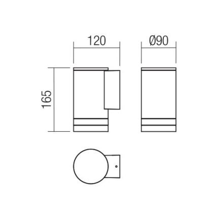 Redo 90517 - Iluminação de parede exterior CARGO 1xGU10/28W/230V IP54 antracite