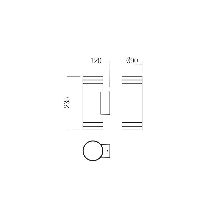 Redo 90518 - Iluminação de parede exterior CARGO 2xGU10/28W/230V IP54 antracite