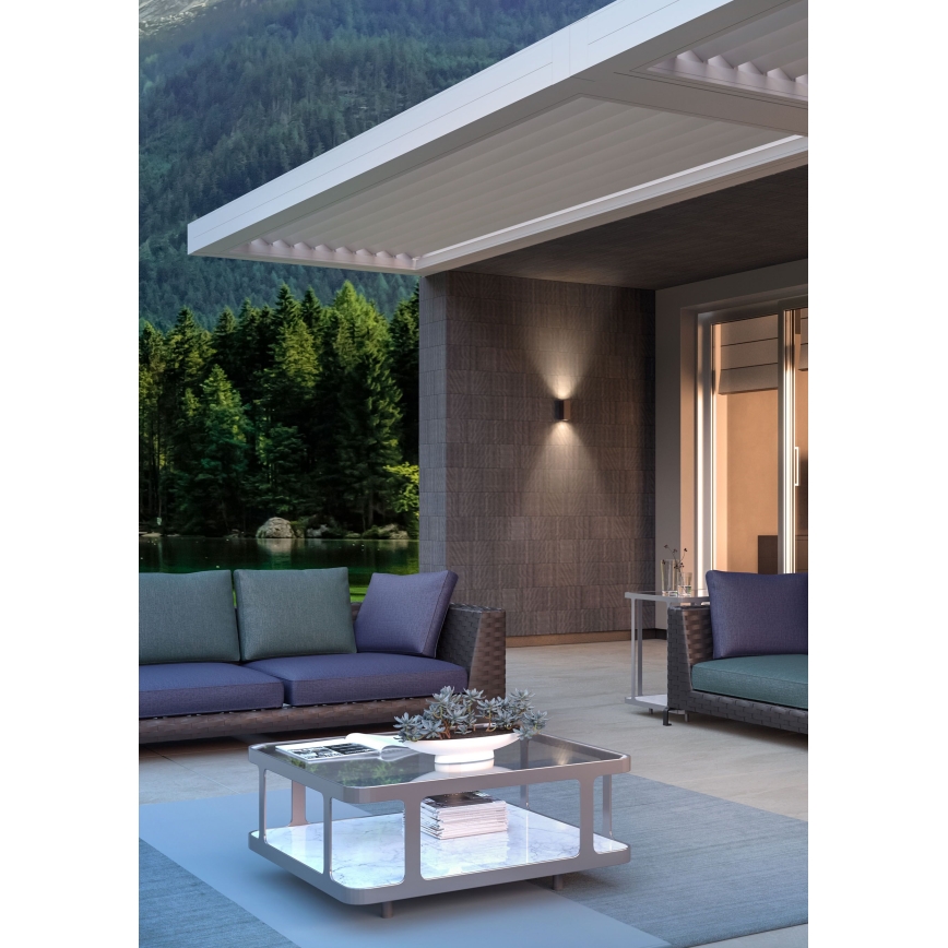 Redo 90531 - Iluminação de parede exterior LED BRIO LED/10W/230V 3000K IP54 castanho