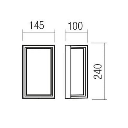 Redo 90534 - Iluminação de parede exterior LED QUADRIS LED/12W/230V IP54 castanho