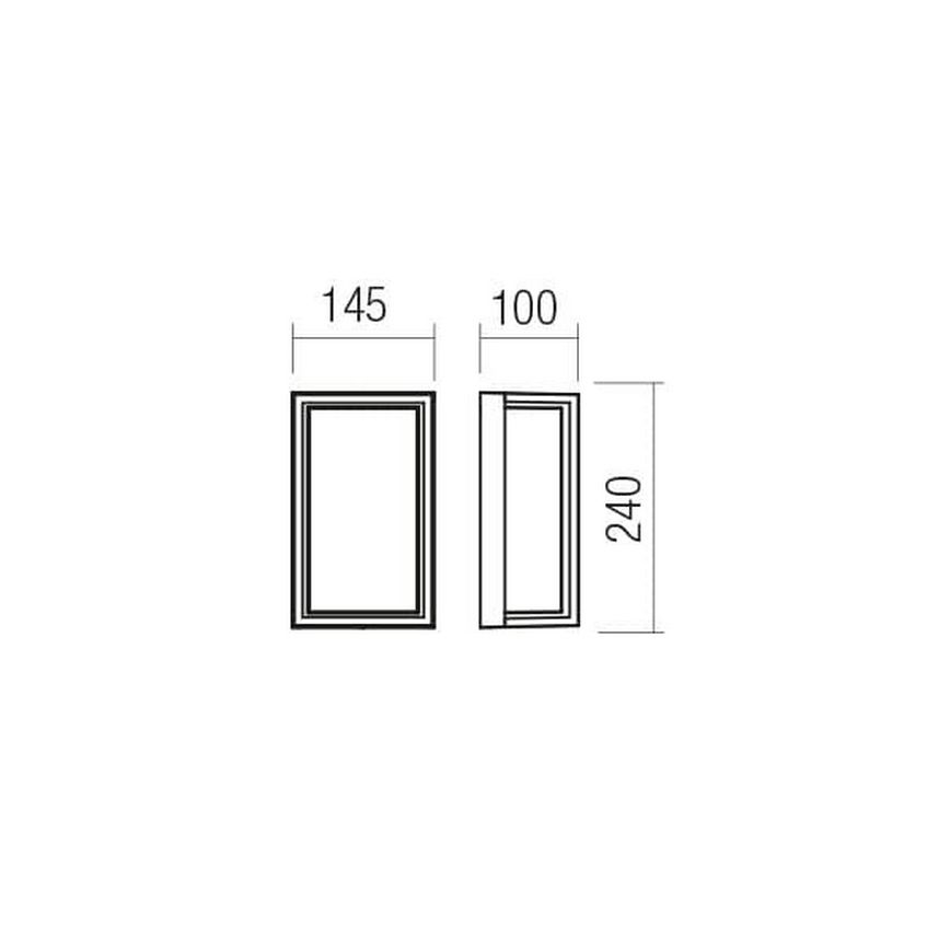 Redo 90534 - Iluminação de parede exterior LED QUADRIS LED/12W/230V IP54 castanho