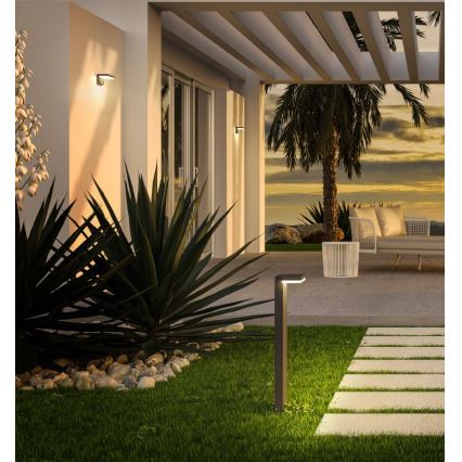 Redo 90535 - Iluminação solar de parede LED com sensor TAIYO LED/2W/3,7V 3000K IP54 antracite