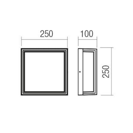 Redo 90565 - Iluminação de parede exterior LED QUADRIS LED/20W/230V IP54 antracite