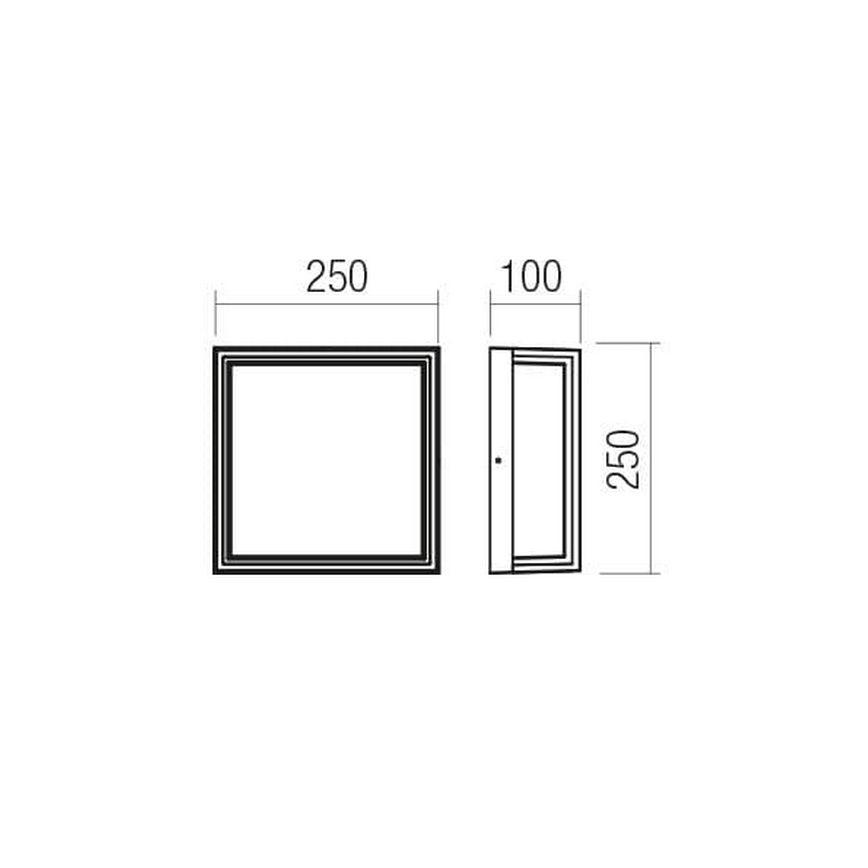 Redo 90565 - Iluminação de parede exterior LED QUADRIS LED/20W/230V IP54 antracite