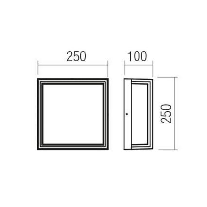 Redo 90566 - Iluminação de parede exterior LED QUADRIS LED/20W/230V IP54 castanho