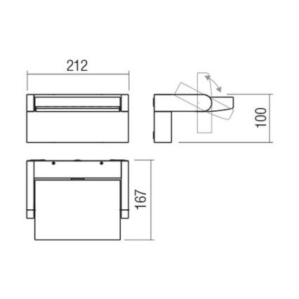 Redo 90585 - Iluminação de parede exterior LED FLIP LED/20W/230V CRI 90 3000K IP54 castanho