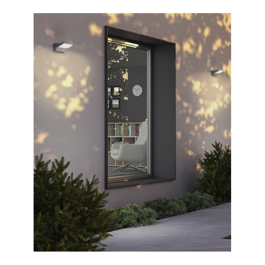 Redo 90587 - Iluminação de parede exterior LED com sensor FLIP LED/20W/230V CRI 90 3000K IP54 antracite
